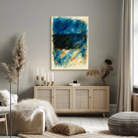 Abstract Blue And Black Composition Poster