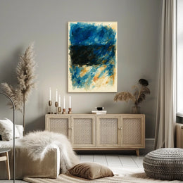 Abstract Blue And Black Composition Poster