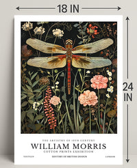 William Morris Dragonfly Textile Art Artistic Poster