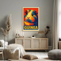 Vibrant Guinea Pig Portrait Poster