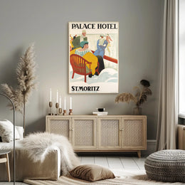 Vintage Luxury Winter Retreat in Swiss Alps Travel Poster PosterGoat