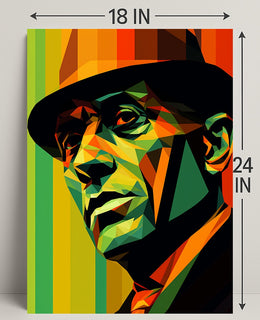 Vibrant Geometric Portrait Poster PosterGoat