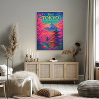 Visit Tokyo Cherry Blossoms Mount Poster