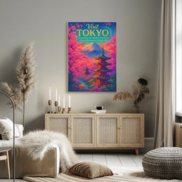 Visit Tokyo Cherry Blossoms Mount Poster