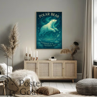 Majestic Polar Bear Cosmic Art Animal Poster