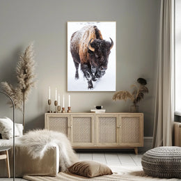 Majestic Bison in Winter Poster