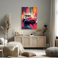 Vibrant Classic Car Art Poster