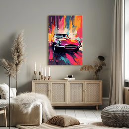 Vibrant Classic Car Art Poster