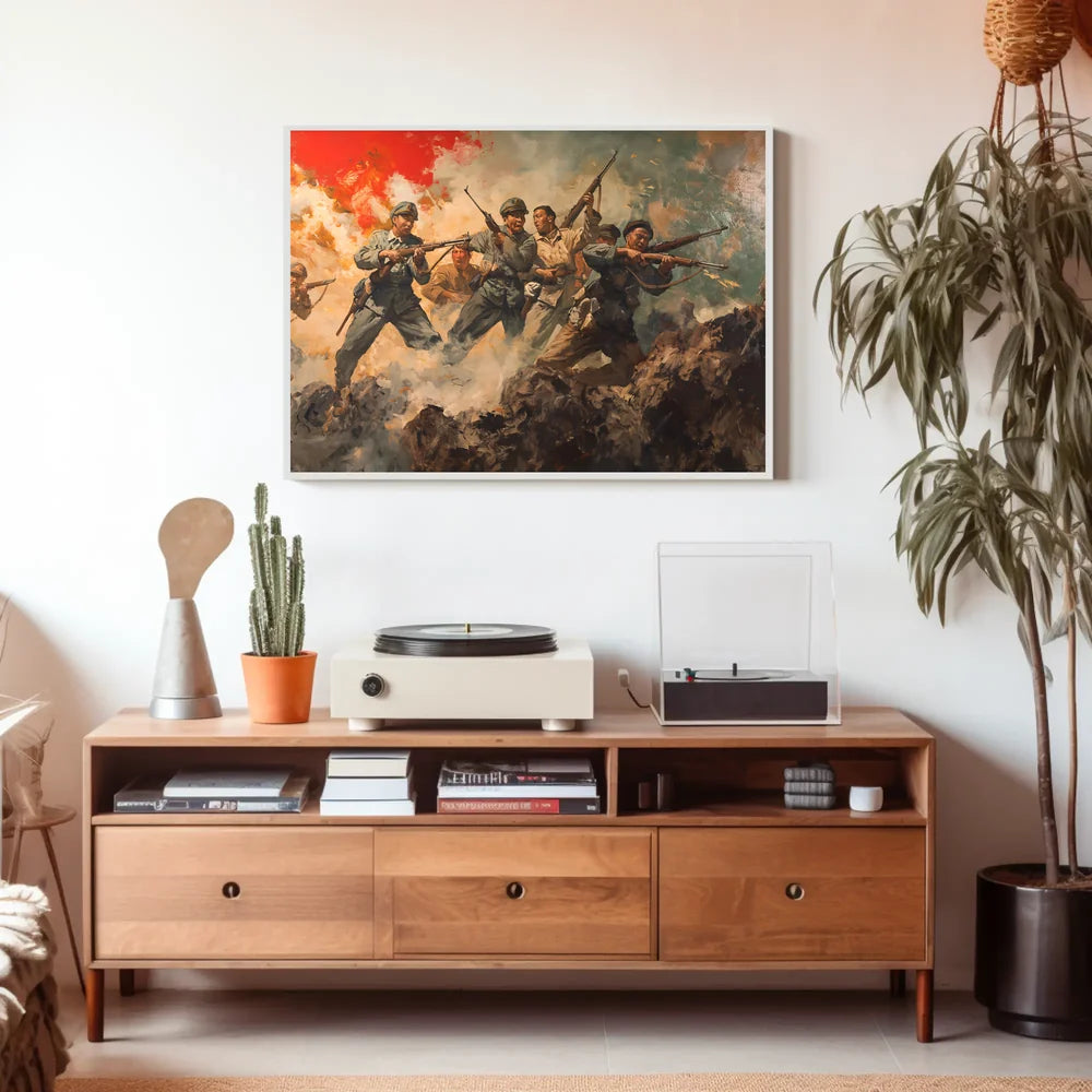 Wartime Heroes: Dramatic Mid-20th Century Battle Poster