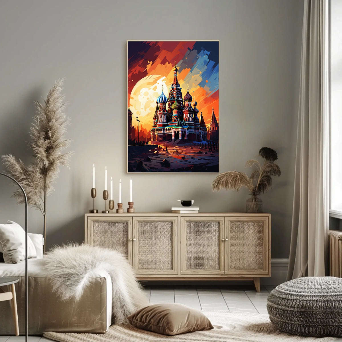 Vibrant St. Basil's Cathedral Travel Art Poster