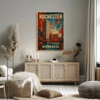 Rochester Skyline Minnesota Wanderlust Minimalist Poster