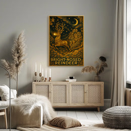 Bright-Nosed Reindeer Poster