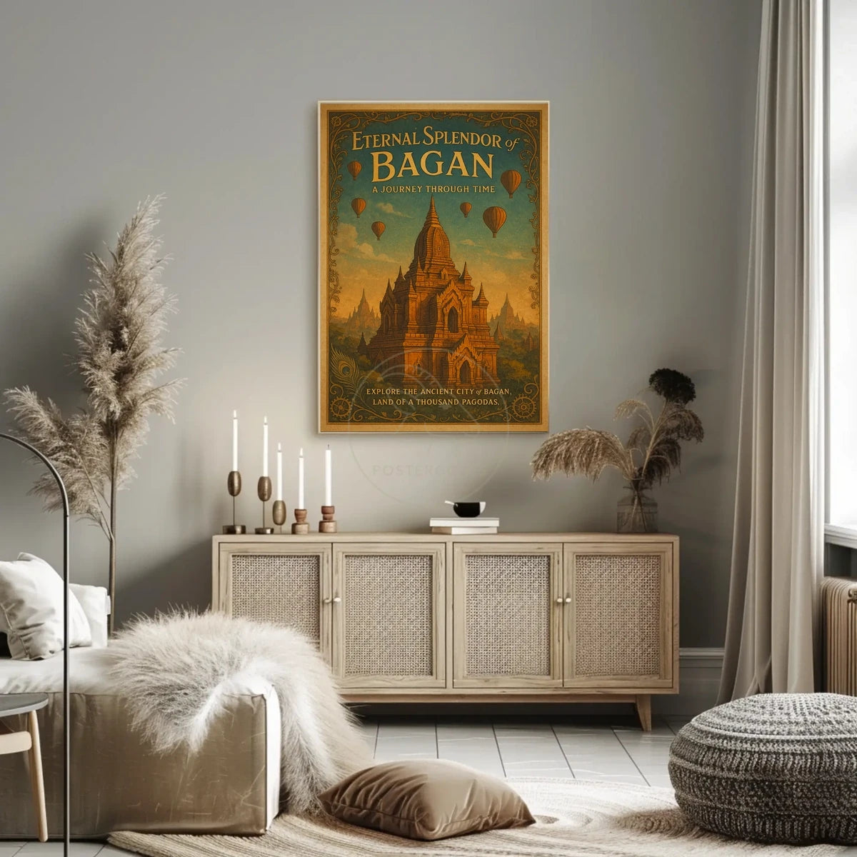 Bagan Pagodas Scenic Dream: Cultural or Heritage Poster