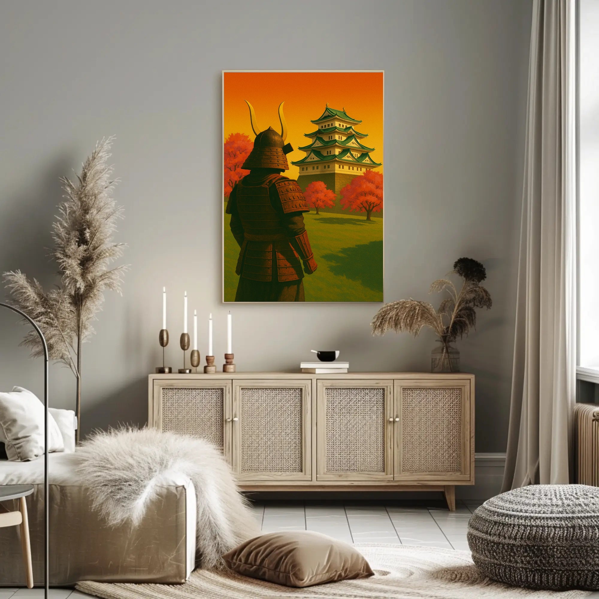 Samurai at Sunset Poster PosterGoat