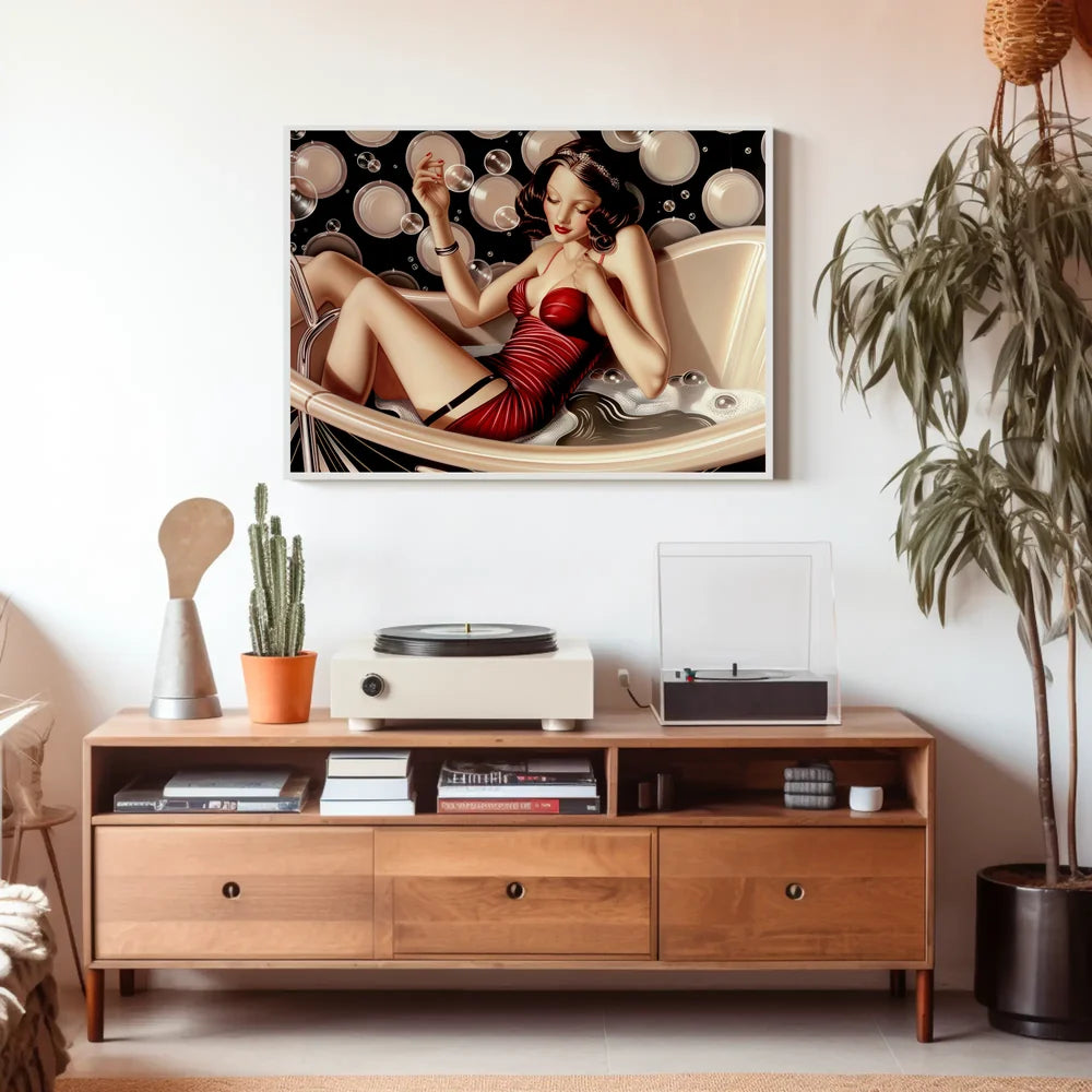 Glamorous Art Deco Woman in Bathtub Poster