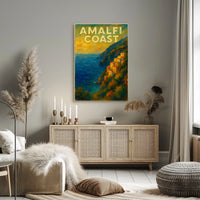 Amalfi Coast Poster Wall Art for Coastal Decor and Travel