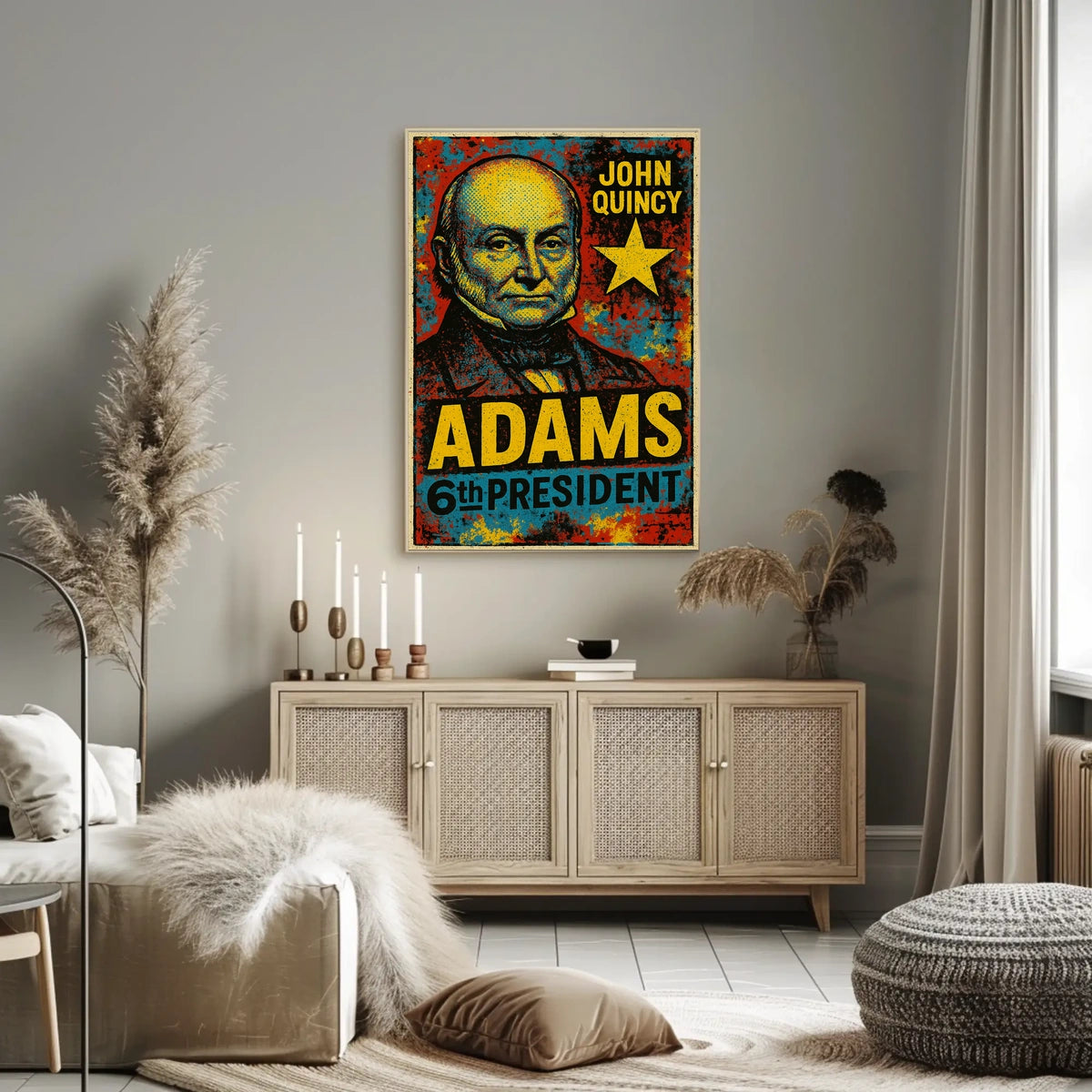 John Quincy Adams 6th President of the United States Graffiti Pop Art Poster
