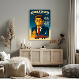 JFK Vintage Patriotic Art Print Historical or Presidential Poster