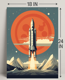 Rocket Launch Into The Cosmos Poster