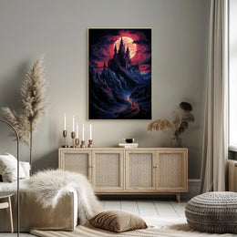 Enchanted Castle Under A Blood Moon Poster