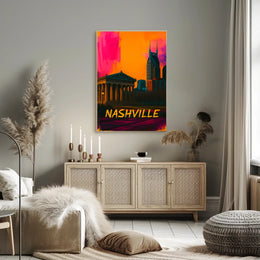 Nashville Pop Art Cityscape Poster
