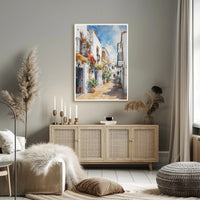 Quaint Mediterranean Street Poster PosterGoat