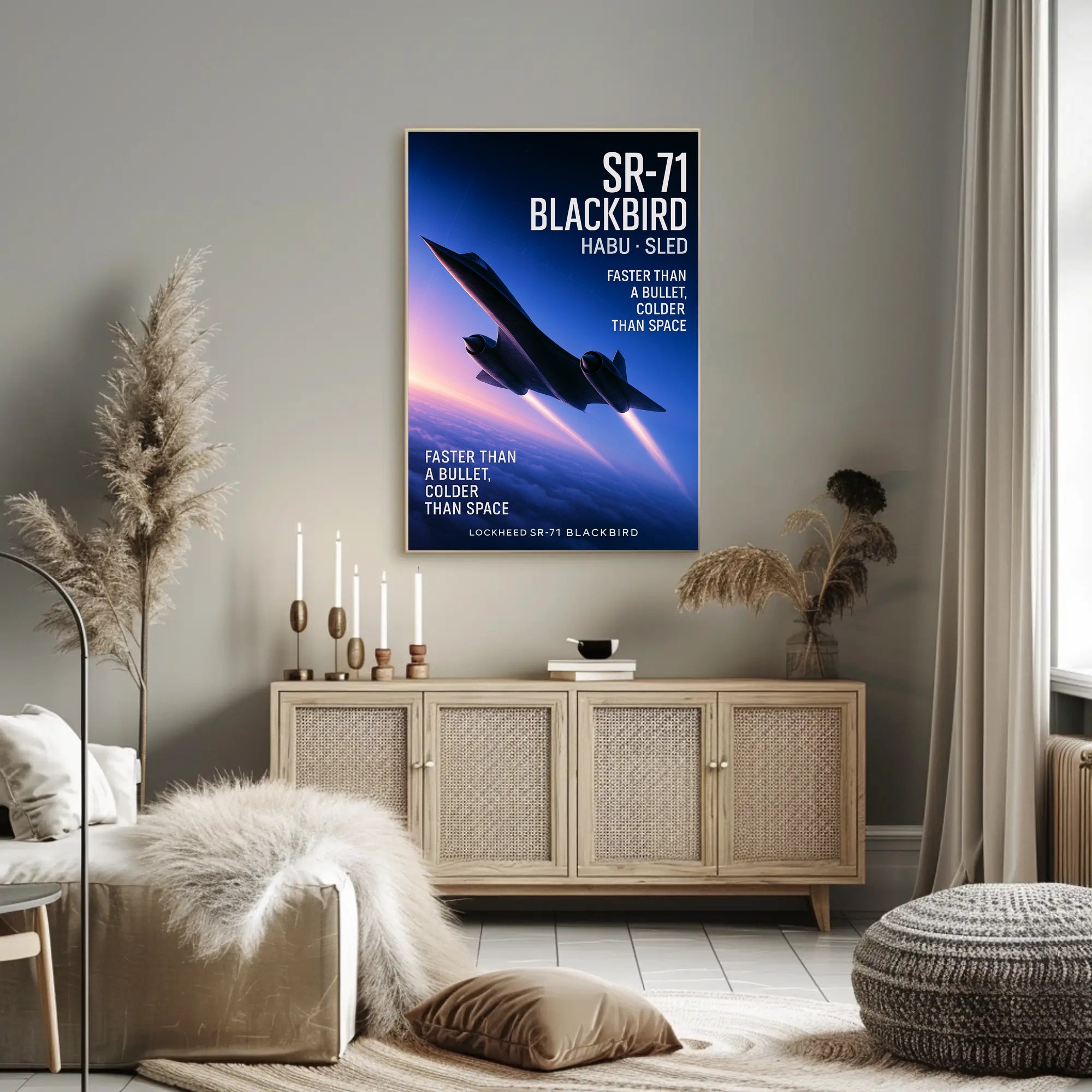 Lockheed SR-71 Blackbird Habu Sled Poster PosterGoat