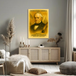 James Buchanan 15th President of the United States Vintage Watercolor Poster