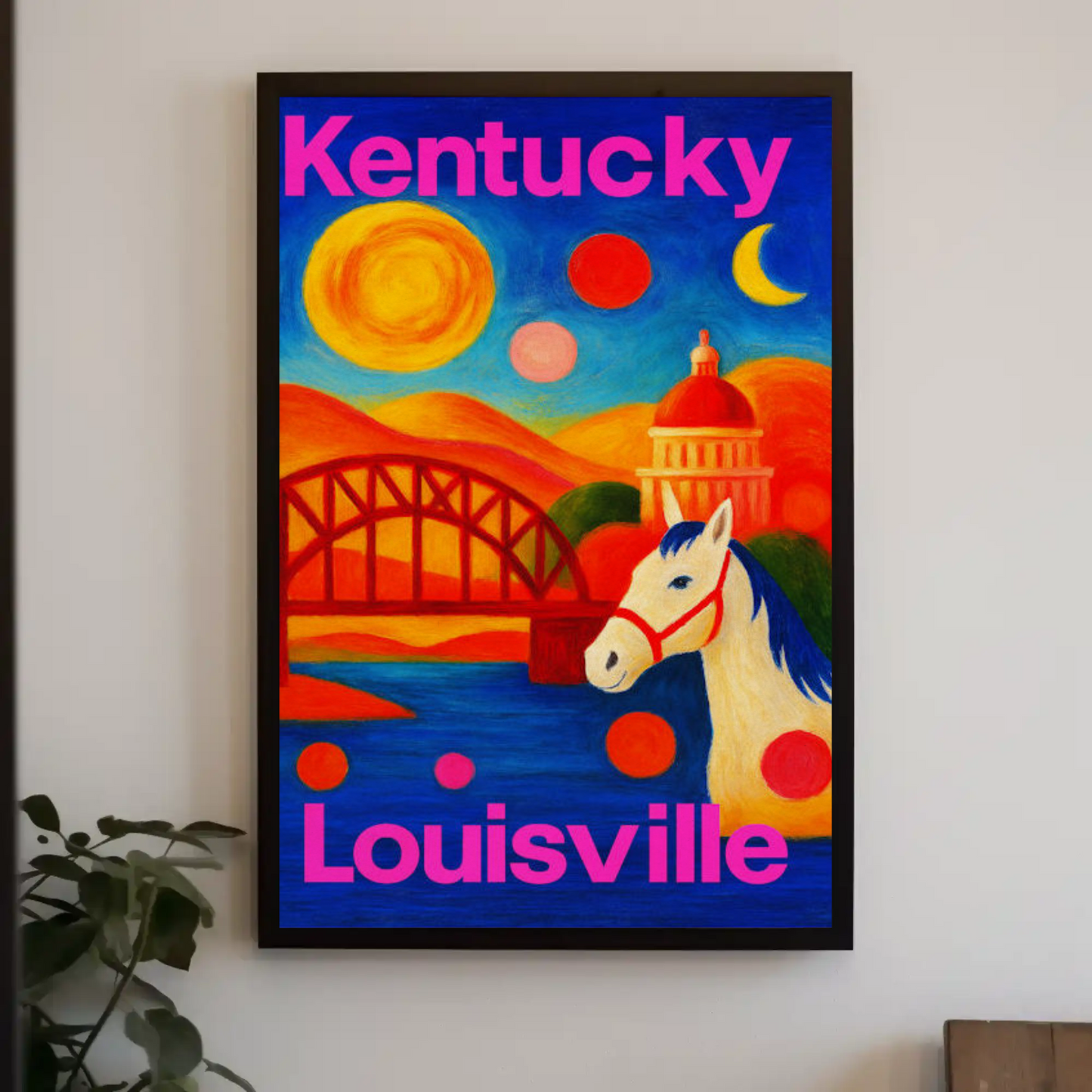 Kansas City Missouri Riverfront Sunset Cityscape Travel Poster