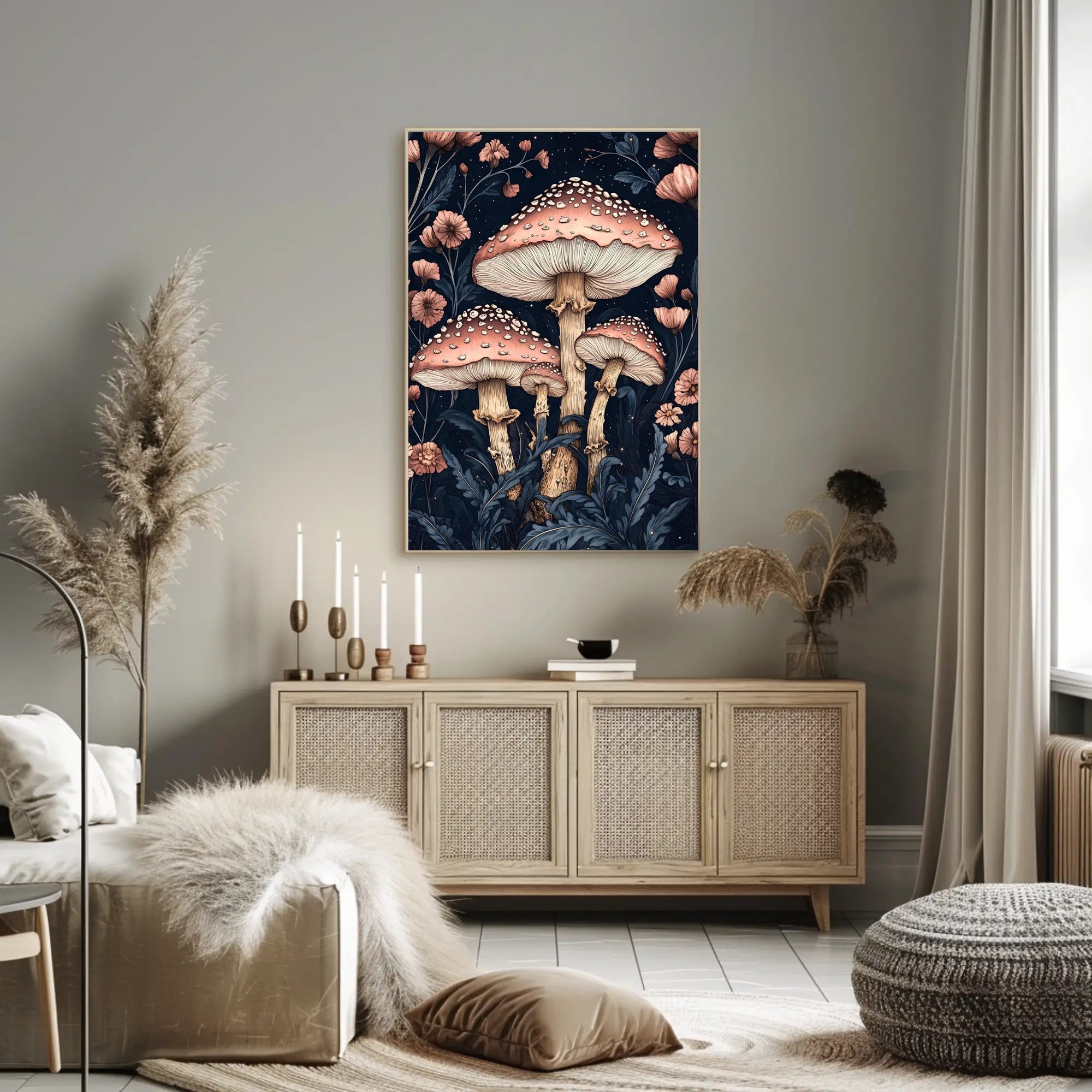 Magic Mushroom Forest in Fantasy or Mythology Poster