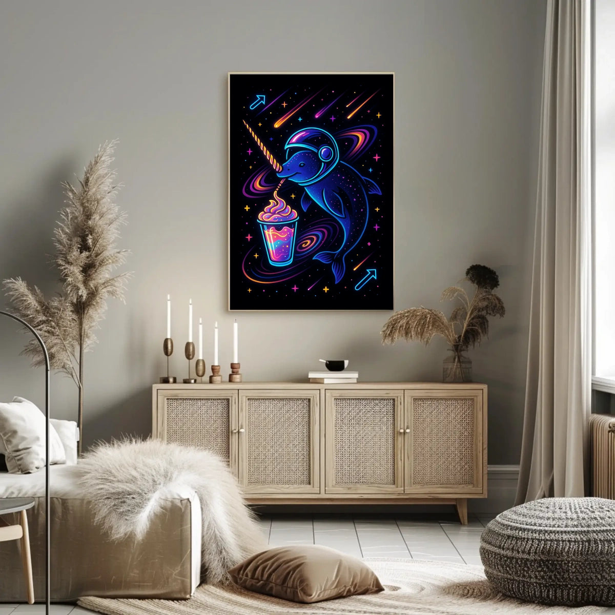 Cosmic Narwhal Adventure Poster