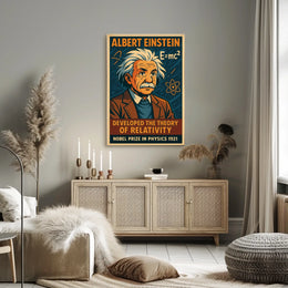Einstein Relativity Theory Concept Physics Education Design Poster