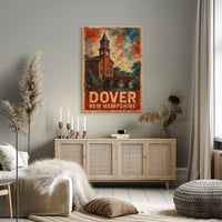 Dover NH Scenic Vintage Travel Decor Poster