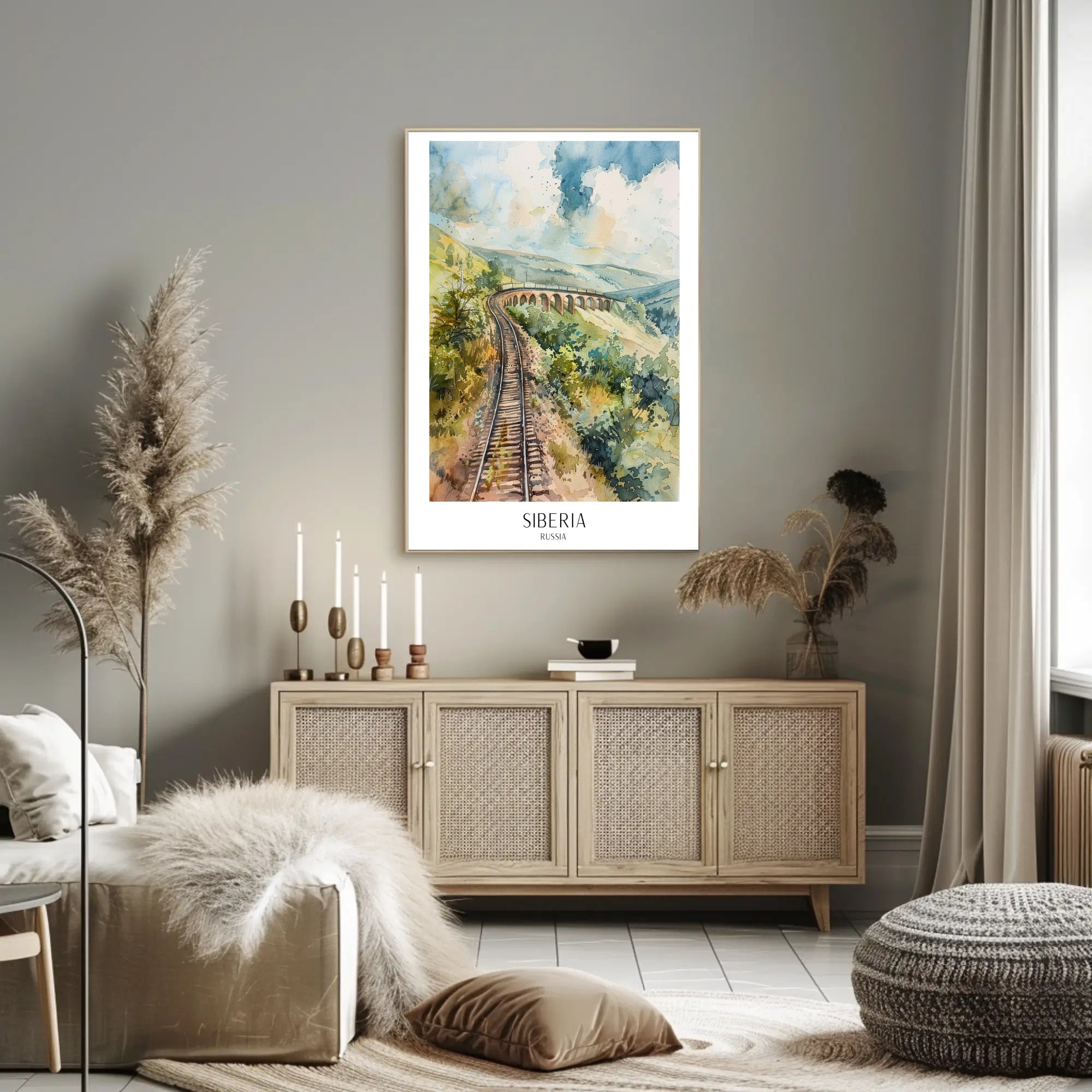 Siberian Railway Adventure in Watercolor Travel Poster PosterGoat