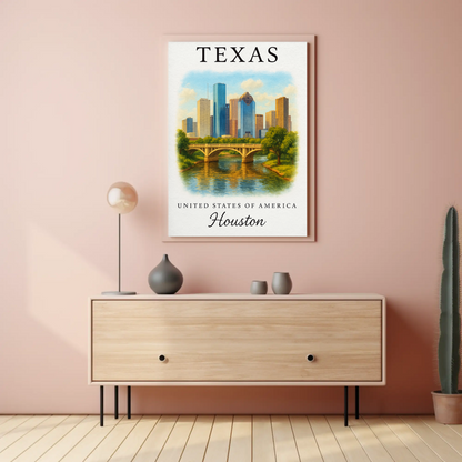 Texas, Houston Signature Series Vintage Travel Poster