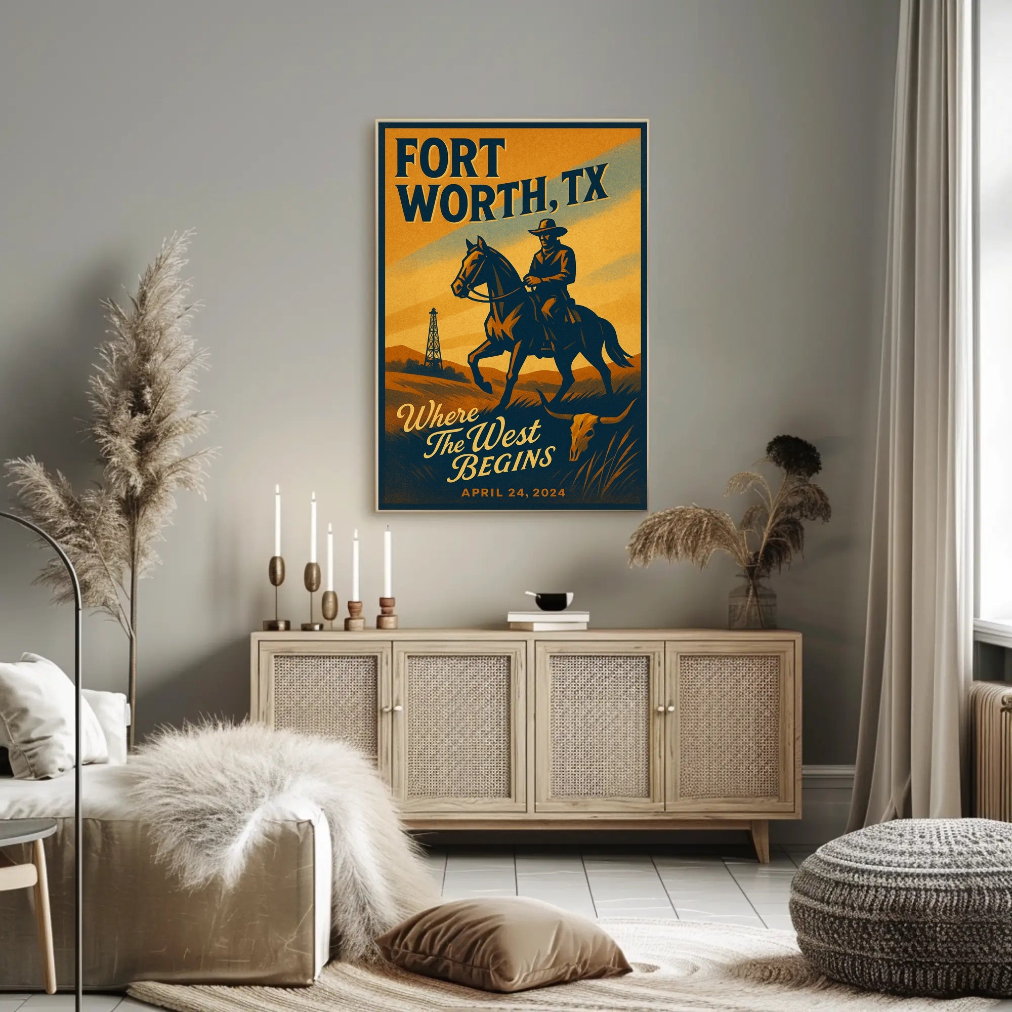 Fort Worth, TX Where the West Begins Poster PosterGoat