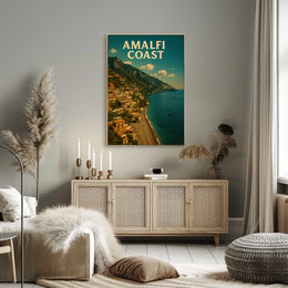 Amalfi Coast Poster Wall Art Print 18x24 Scenic Coastal
