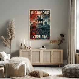 Richmond Patriotic Equestrian Vintage Cityscape Poster
