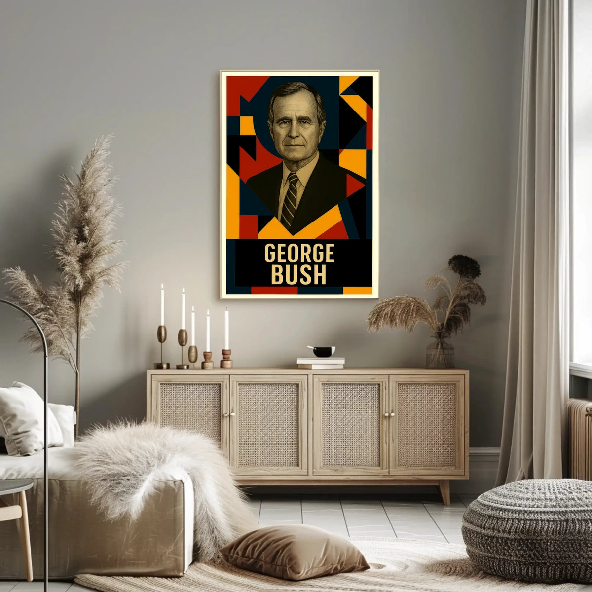 George H. W. Bush 41st President of the United States Abstract Pop Poster
