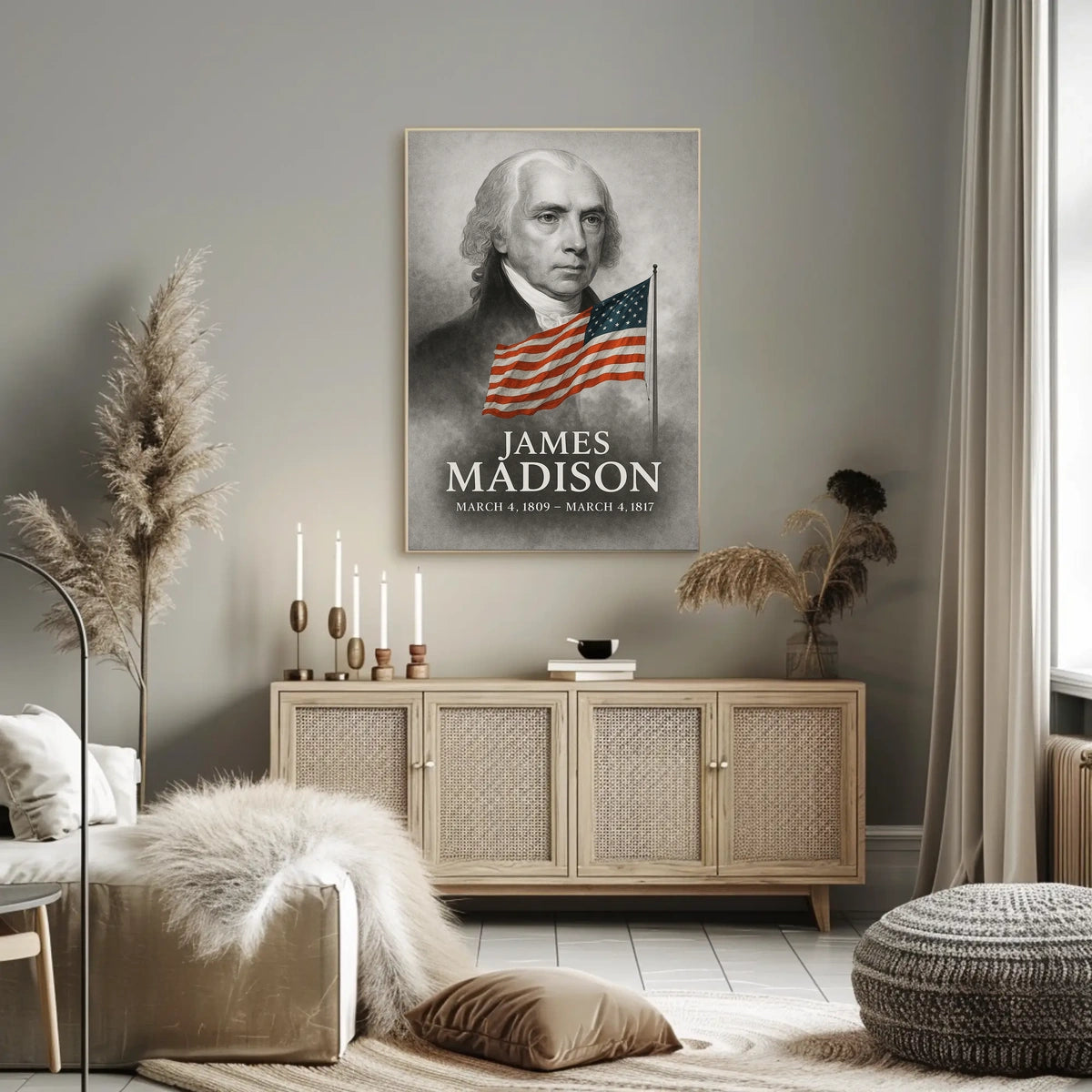 James Madison 4th President of the United States Reflections Poster