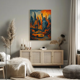 New York City Skyline Poster Modern Travel Wall Art