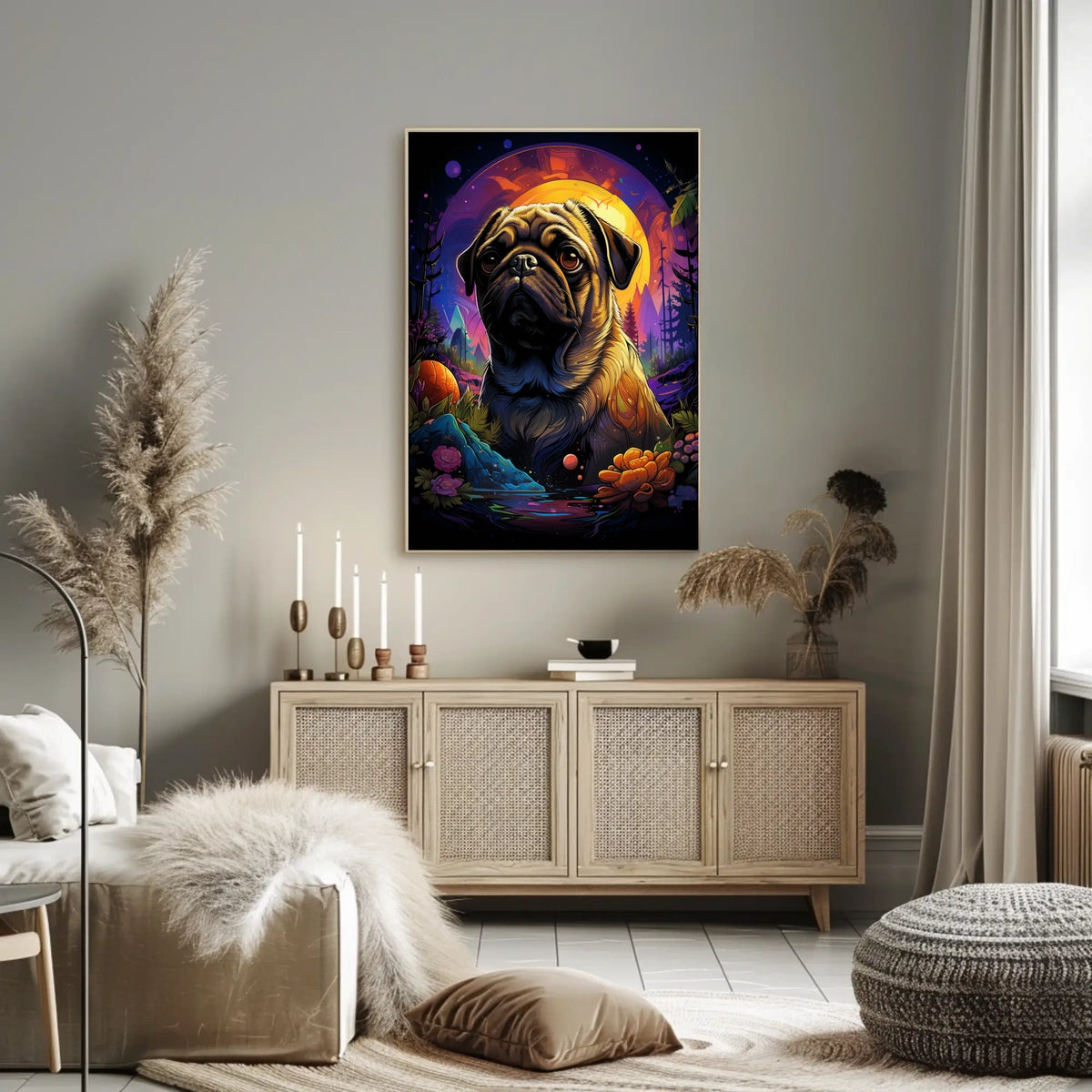 Cosmic Pug Adventure Poster