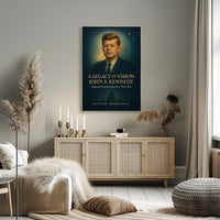 JFK Commemorative Leadership Poster: Vintage Celestial Tribute