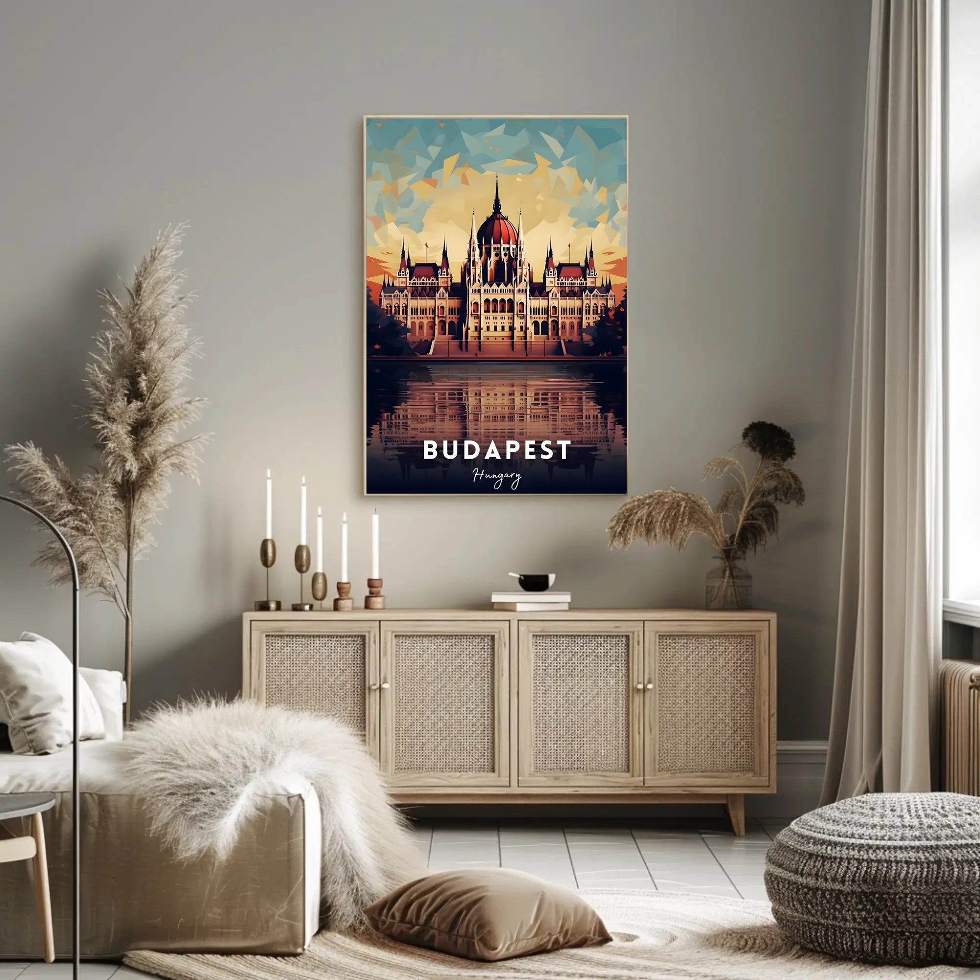 Budapest Landmark Illustration Poster