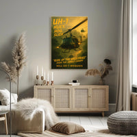 Vietnam War Era Bell UH-1 Iroquois Military Poster