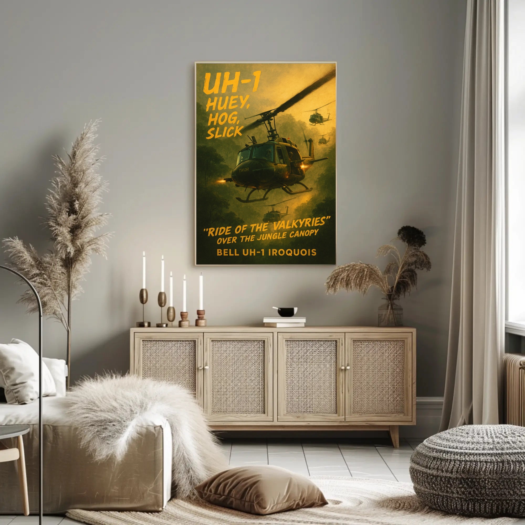 Vietnam War Era Bell UH-1 Iroquois Military Poster