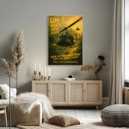 Vietnam War Era Bell UH-1 Iroquois Military Poster