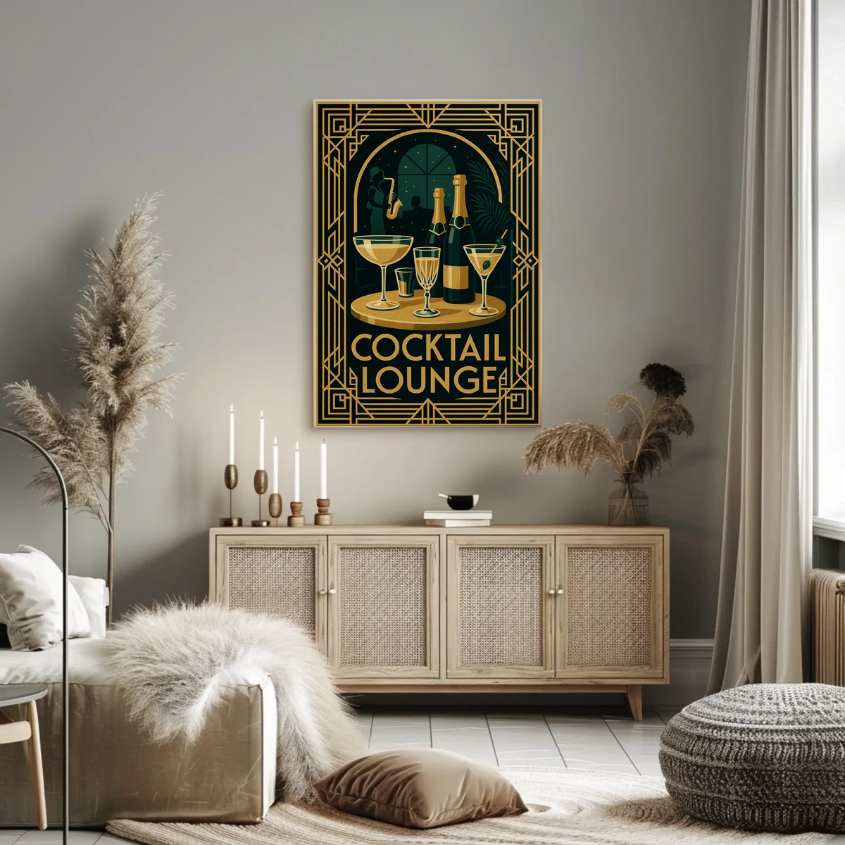 Art Deco Cocktail Lounge Poster