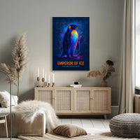Emperor Penguin Glowing Poster Wall Art Print