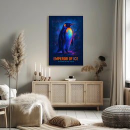 Emperor Penguin Glowing Poster Wall Art Print